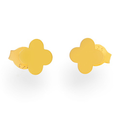 SZTz-483B Silver earrings clover - silver 925 gold plated