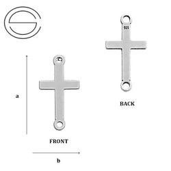CL-351 Baza KRZYŻ 9,7 x 5,0 mm Srebro p.925