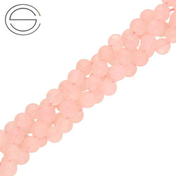 KN-RS-6,0 QAR Natural stone - round smooth - ROSE QUARTZ - Strand