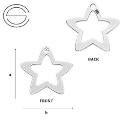 CL-332A STAR Pendant 9,4 x 9,8 mm Sterling Silver 925