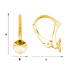 BAZ-43/6 Leverbacks for 1122 Rivoli 6mm - Earring Hooks - Sterling Silver 925 Gold Plated