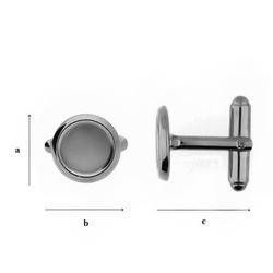 MTWP-12 Cufflinks setting Silver 925  RHODIUM PLATED