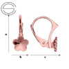 BARG-63 Leverbacks for 4744 Flower 6mm - Earring Hooks - Sterling Silver 925 Rose Gold Plated