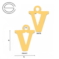 CLZ-682V Zawieszka Alfabet Literka V Srebro pr. 925