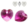 6228 MM 14 Swarovski Heart FUCHSIA