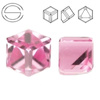 4841 MM 6 Swarovski Cube LIGHT ROSE CAL VZ