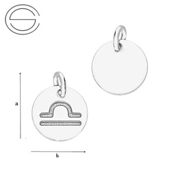 CL-580 Zawieszka Zodiak WAGA 9,0 mm Srebro 925