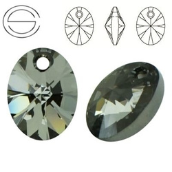 6028 MM 12 Swarovski Oval SILVER NIGHT SINI