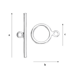 TOGP-2 Zapięcie Toggle Srebro 925 Rhodium Plated