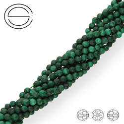 KN-RF-3,0 MAL Natural stone - round faceted - MALACHITE