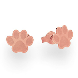 SZTrg-314 Silver paw earrings - SILVER 925 rose gold