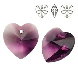 6228 MM 14 Swarovski Heart AMETHYST BLEND