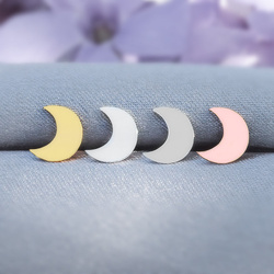 SZTZ-500 Silver moon earrings  - silver 925 GOLD PLATED