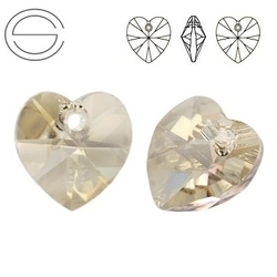 6228 MM 18 Swarovski Heart SILVER SHADE SSHA