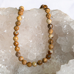 KN-RF-4,0 JAS Natural stone - round faceted - PICTURE JASPER