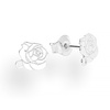 SH-729 Earrings with loop FLOWER ROSE - Sterling Silver 925