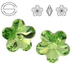 4744 MM 10 Swarovski Flower PERIDOT F