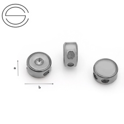 STO-04P Spacer stopper with silicon 4 holes silver 925 RHODIUM