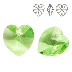 6228 MM 14 Swarovski Heart PERIDOT