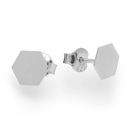 Silver honeycomb earrings 7mm - silver 925