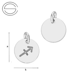 CL-590 SAGITTARIUS Zodiac Pendant 9,0 mm Sterling Silver 925