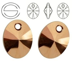 6028 MM 8 Swarovski Oval ROSE GOLD ROGL x2