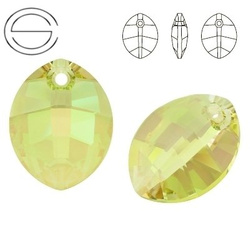 6734 MM 14 Swarovski Pure Leaf LUMINOUS GREEN LUMG