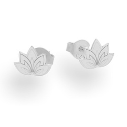 SZT-340 Silver earrings LOTUS FLOWER - Sterling Silver 925