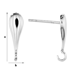 SH-136 STUD EARRING WITH LOOP SILVER 925/GRAM