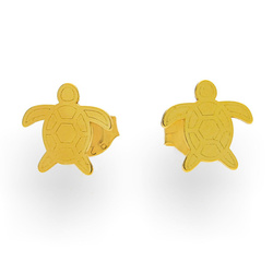 SZTz-543 Silver turtle earrings - silver 925 gold plated