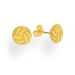 SZTZ-715 Silver stud earrings VOLLEYBALL - Sterling Silver 925 Gold Plated