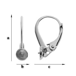 BAP-17 Leverbacks - Earring Hooks - Sterling Silver 925 Rhodium Plated