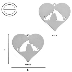 CL-622 Zawieszka PIES I KOT 27,0 mm Srebro 925