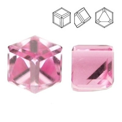 4841 MM 4 Swarovski Cube LIGHT ROSE CAL VZ