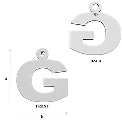 CL-213G "G" Pendant 12,6 x 11,6 mm Sterling Silver 925