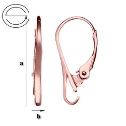 BARG-41 Leverbacks - Earring Hooks - Sterling Silver 925 Rose Gold Plated