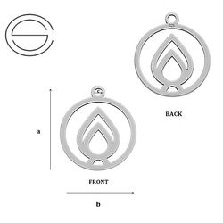 CL-373 Zawieszka ŻYWIOŁ OGNIA 12 mm Srebro pr.925