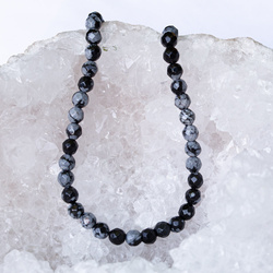 KN-RF-4,0 OBS Natural stone - round faceted - OBSIDIAN - 10 pcs.