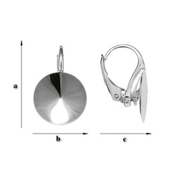 BAP-43/10 Leverbacks for 1122 Rivoli - Earring Hooks - Sterling Silver 925 Rhodium Plated