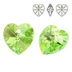 6228 MM 14 Swarovski Heart PERIDOT AB