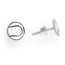 SZT-716 Silver stud earrings TENNIS BALL - SILVER 925