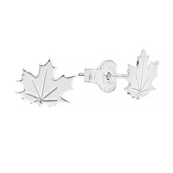 SZTP-752 Silver earrings MAPLE LEAF - Sterling Silver 925 Rhodium Plated