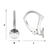 BAP-43/6 Leverbacks for 1122 Rivoli 6mm - Earring Hooks - Sterling Silver 925 Rhodium Plated