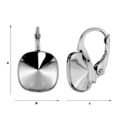 BA-85/12 Leverbacks for 4470 Square 12mm - Earring Hooks - Sterling Silver 925 / gram