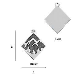 CL-379 Zawieszka GÓRY 16,4 x 13,0 mm Srebro pr.925