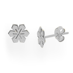 SZT-696 Silver earrings SNOWFLAKE - Sterling Silver 925