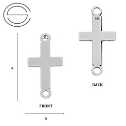 CL-359 Baza KRZYŻ 14,2 x 7,1 mm Srebro p.925