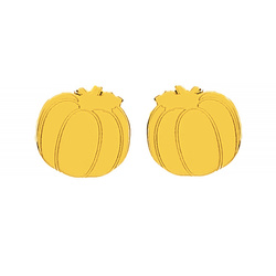 SZTZ-749 Silver earrings PUMPKIN - Sterling Silver 925 Gold Plated