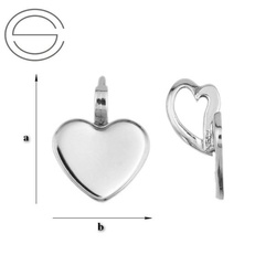 KWP-028 Bail for 2808 Heart Silver 925 RHODIUM