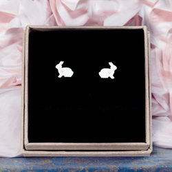 SZTz-423B Silver bunny earrings - silver 925 gold plated